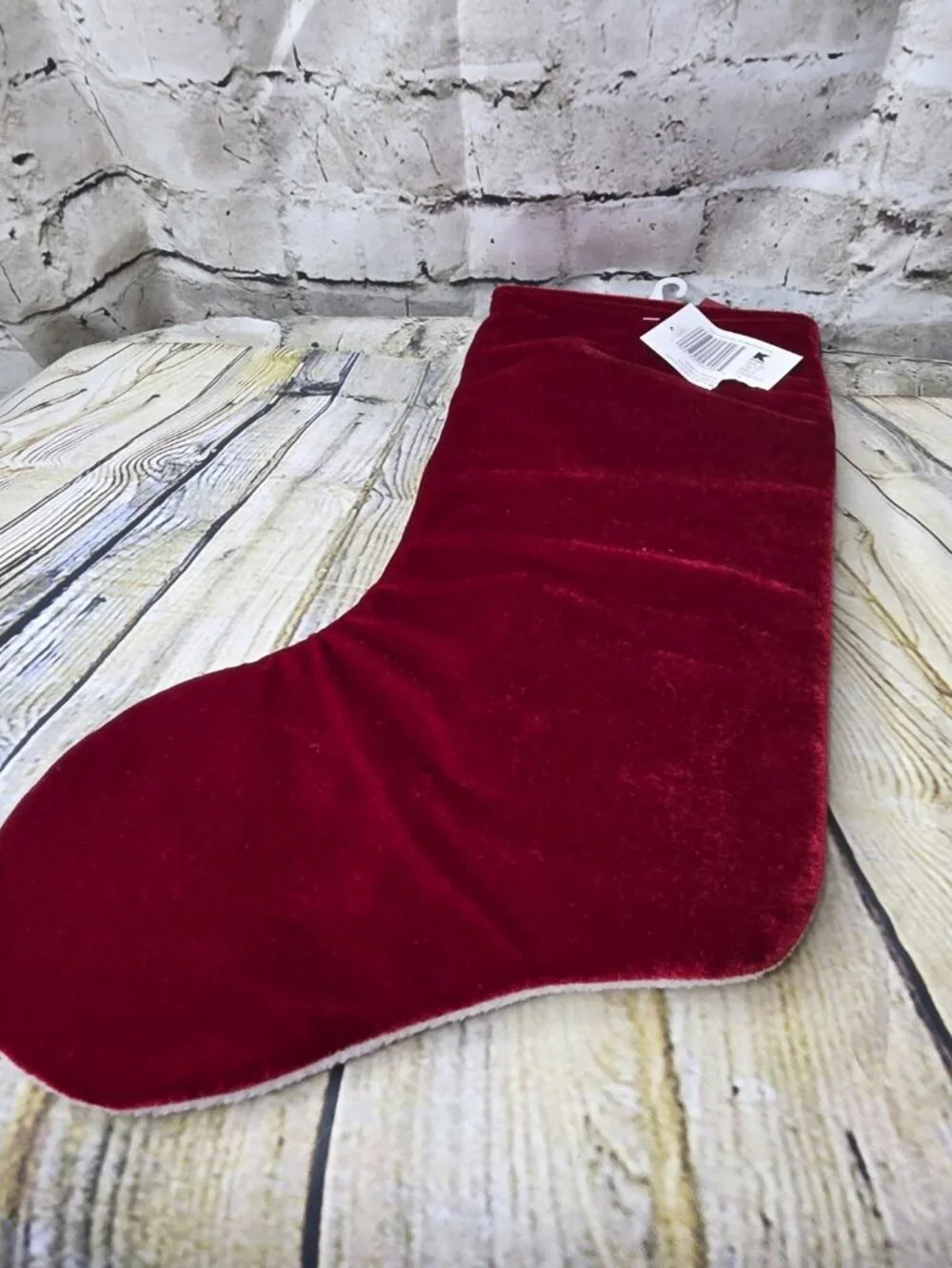 Snowman Christmas Stocking Red Green 20 Inches w Tags New Trim a Home